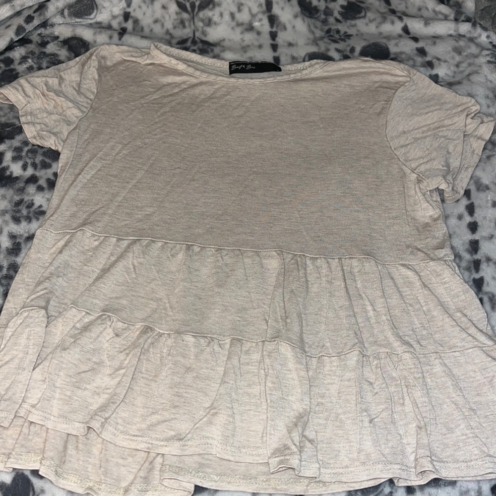 Cropped shirt, size large.
